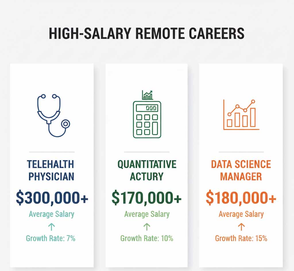 Infographic comparing Nurse Practitioner, Actuary, and Data Scientist salaries and growth rates
