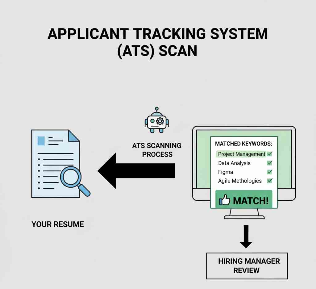 How Applicant Tracking System ATS scans a resume for keywords
